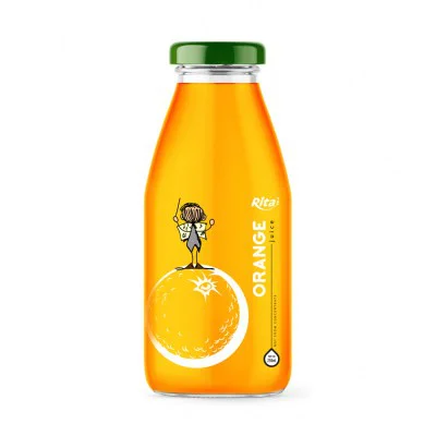 Glass Bottle 250ml Fresh orange Fruit Juice