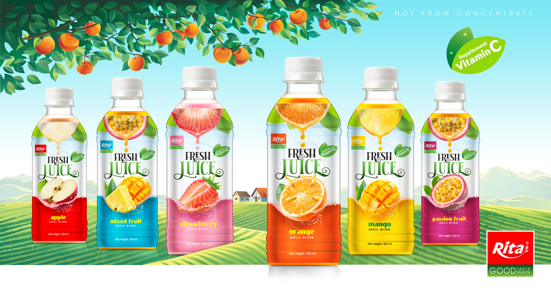 Poster Fresh juice 350ml Anh