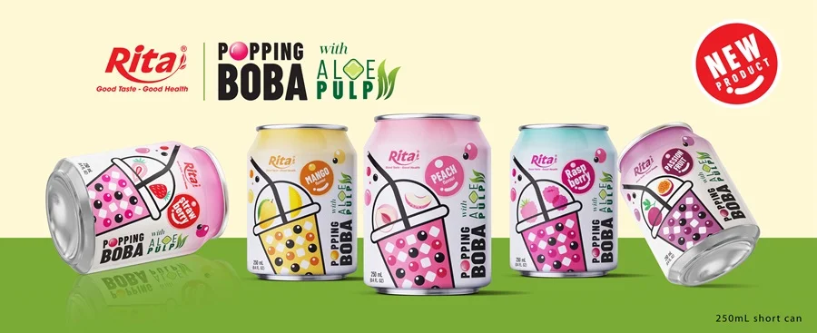 Poster RITA brand Popping Boba with Aloe Pulp and tropical fruit min