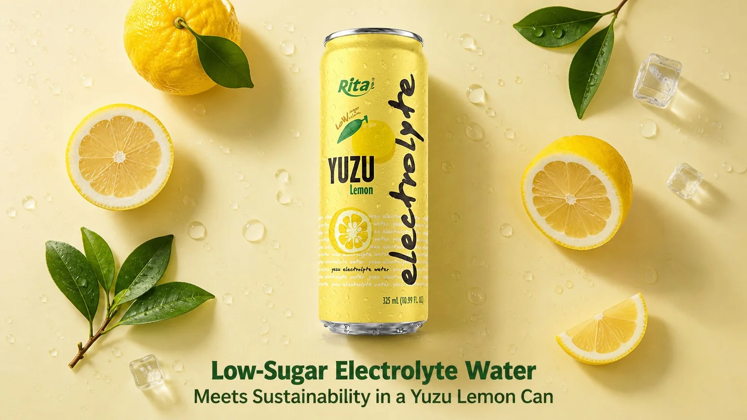 Low-Sugar Electrolyte Water Meets Sustainability in a Yuzu Lemon Can