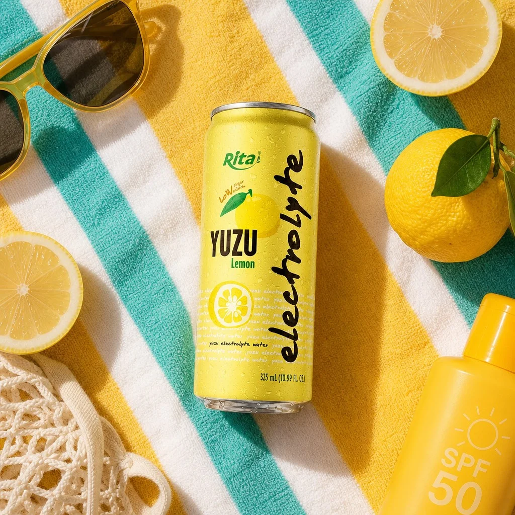 Low-Sugar Electrolyte Water Meets Sustainability in a Yuzu Lemon Can - Image 1