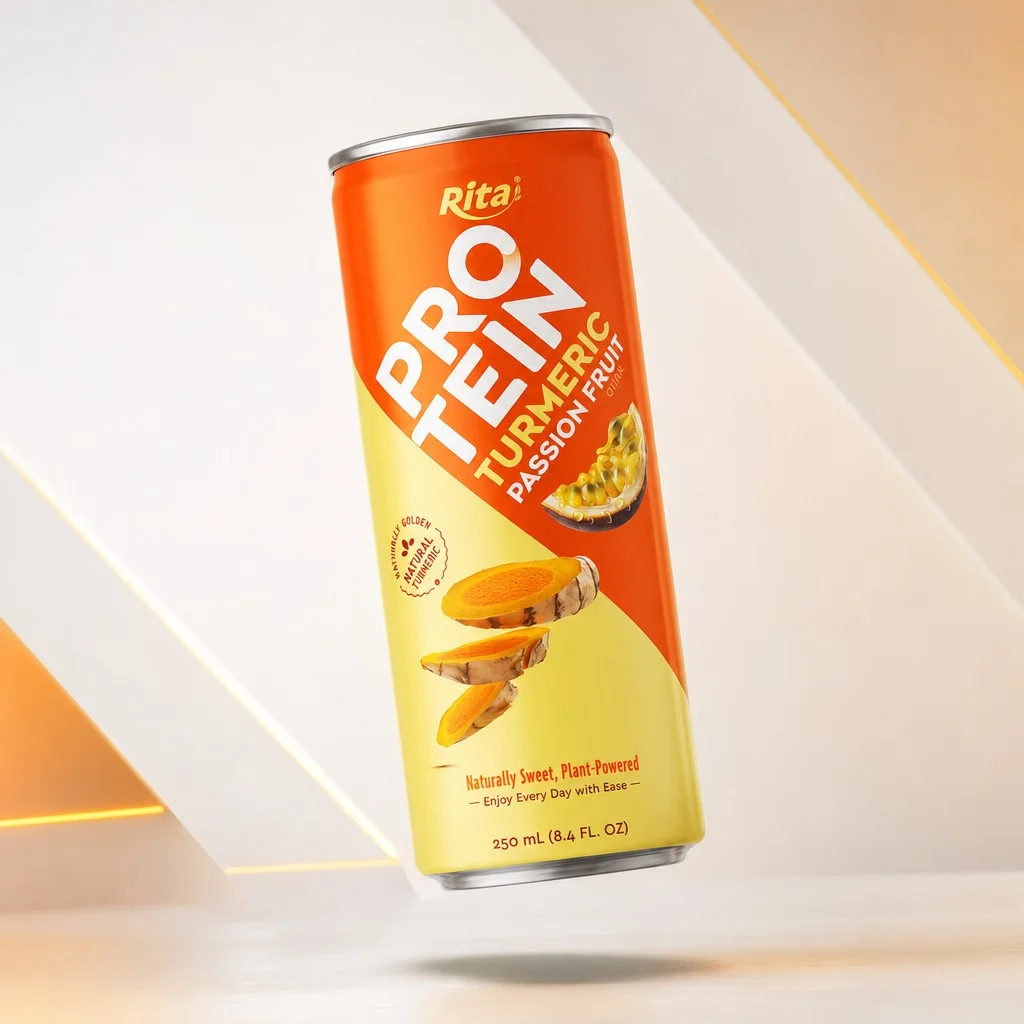 New 250ml Turmeric Passion Fruit Slim Can Built for Export Trade - Image 2