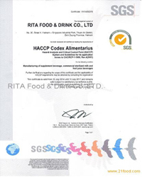 HACCP for RITA juice company