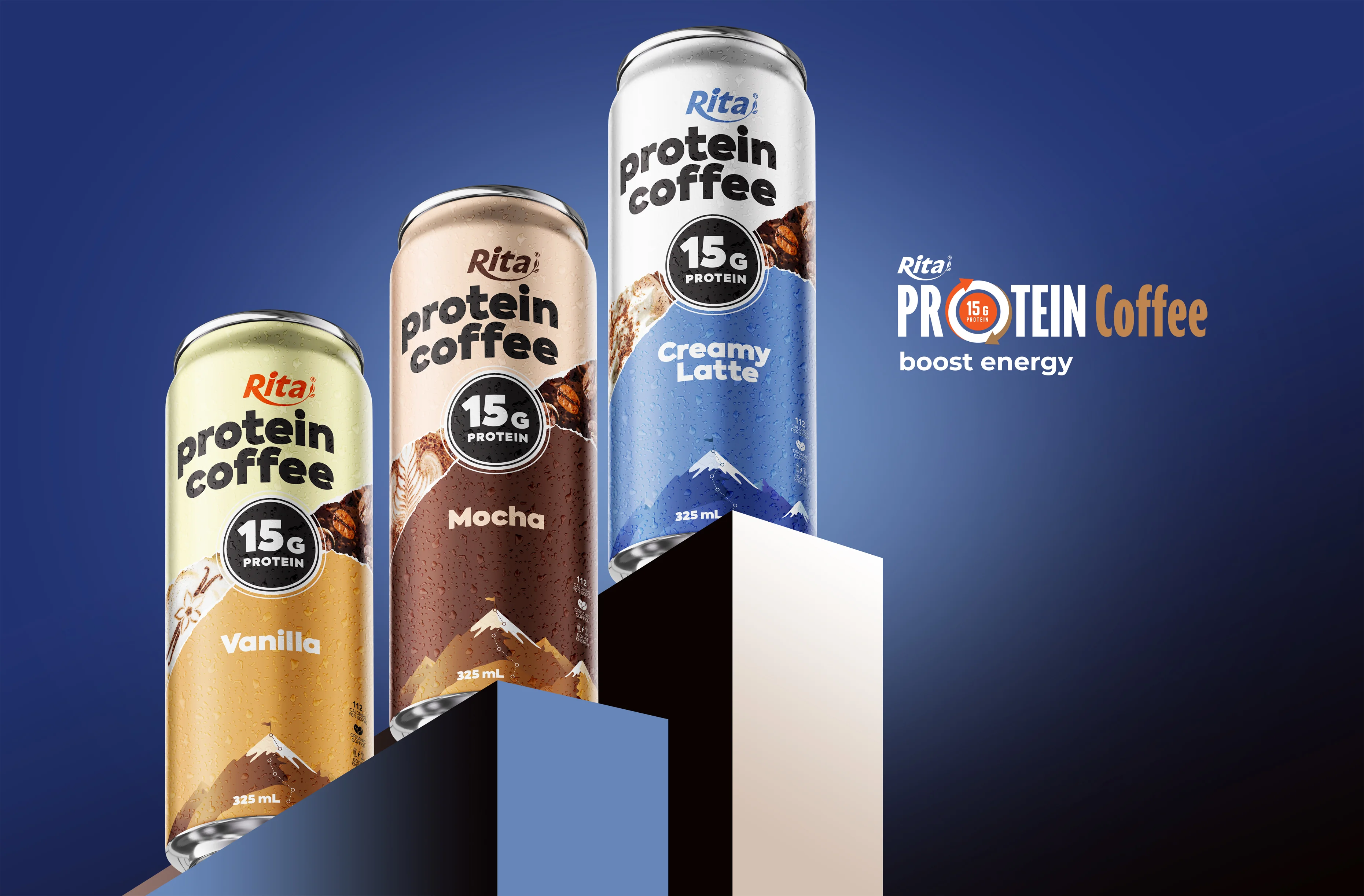 Rita High Protein Coffee Creamy Latte Drink 15g Protein – RTD Coffee Beverage 325ml Poster 2