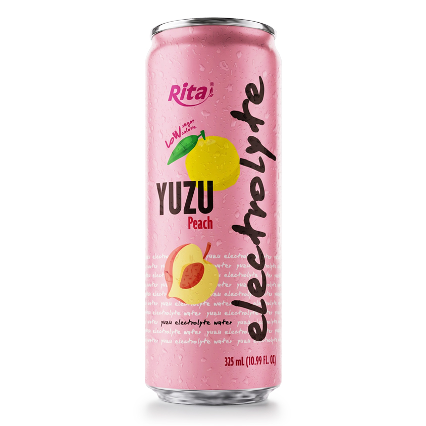 Yuzu Peach Electrolyte Water Drink 325ml Low Sugar Hydration Beverage