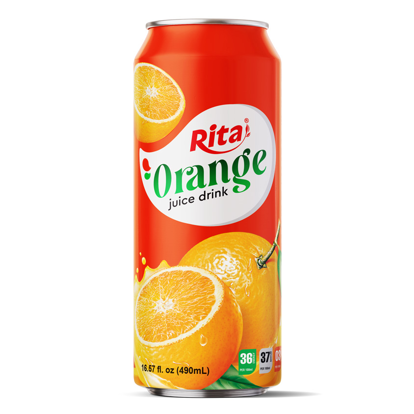Manafacturer Beverage 490ml Can Orange Juice Drink
