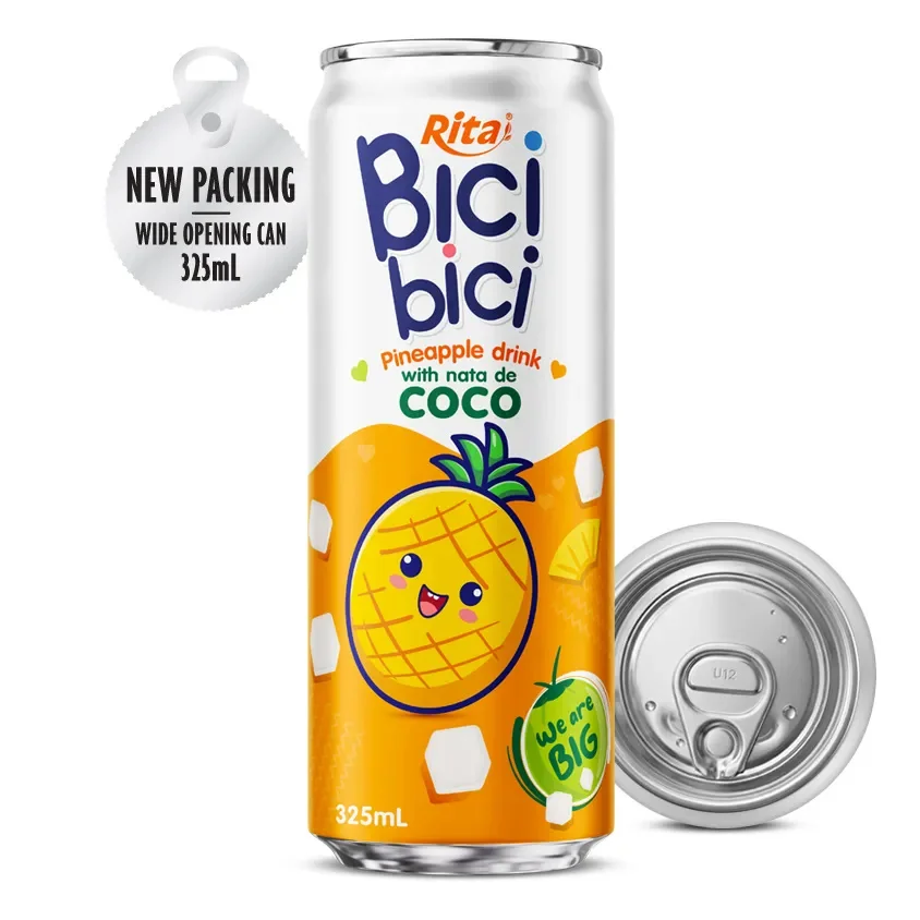 Bici Bici 325ml Pineapple Drink With Nata De Coco ( Wide Opening Can)
