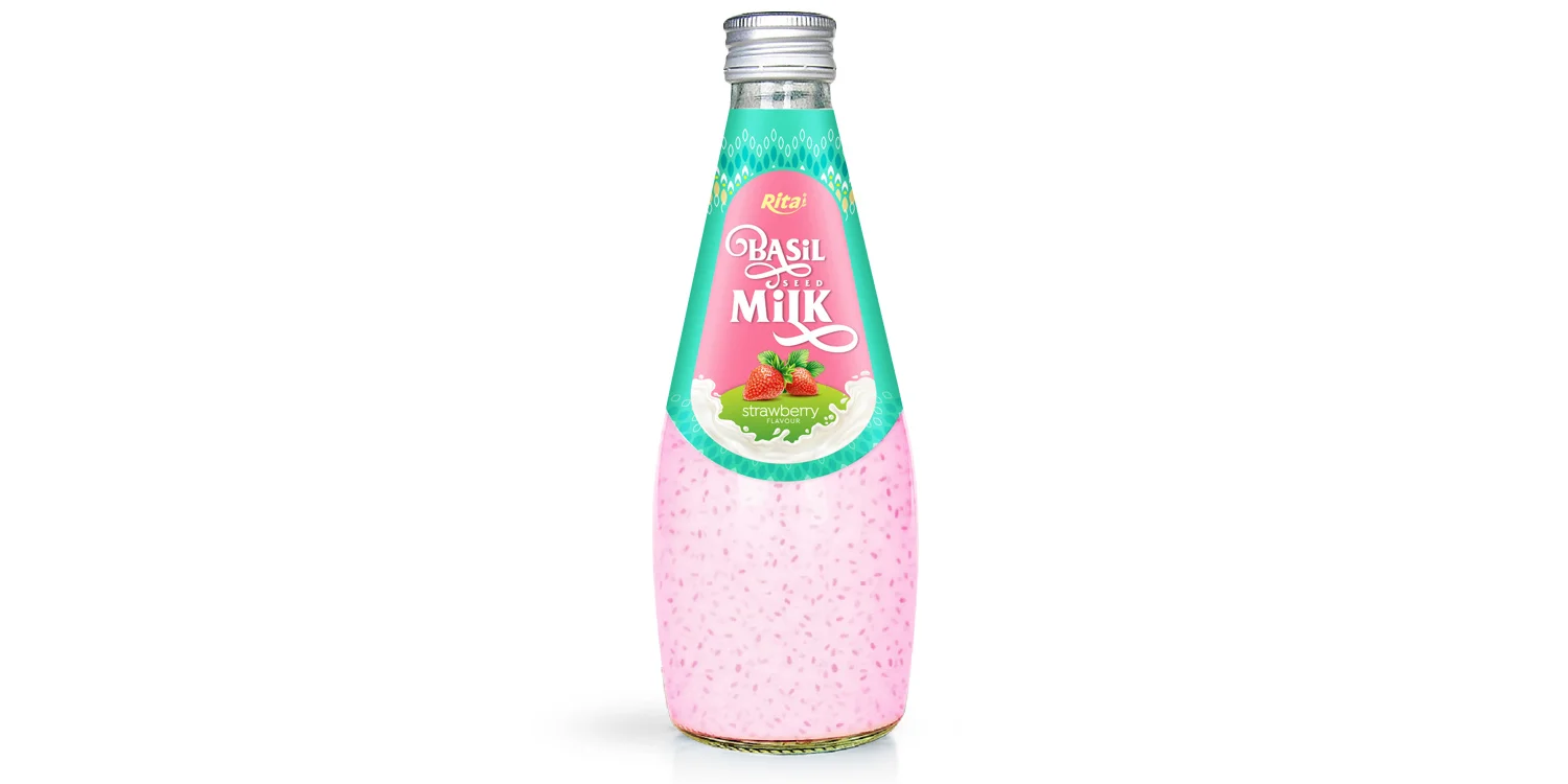 fruit juice brands Basil seed Milk strawberry with 290ml