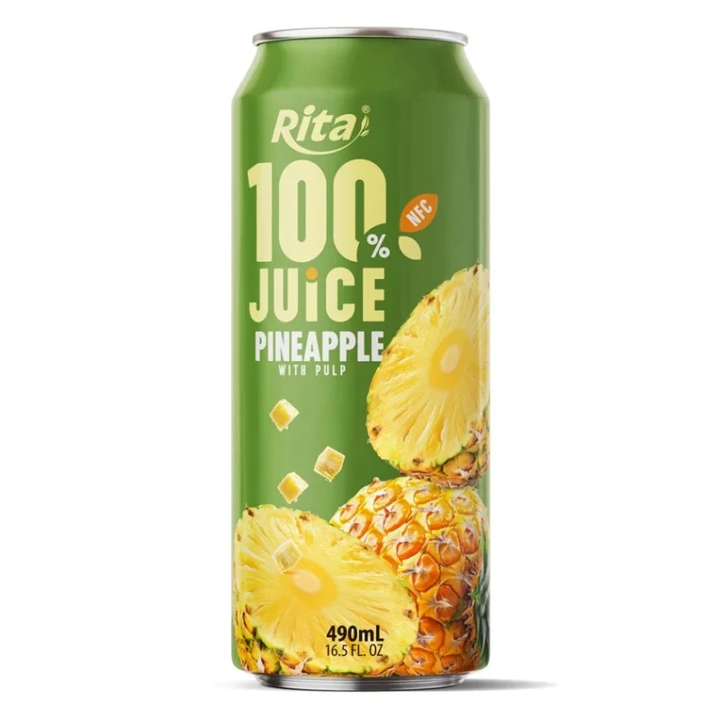 Rita 100% NFC Pineapple Juice With Pulp 16.5 Fl Oz Cans