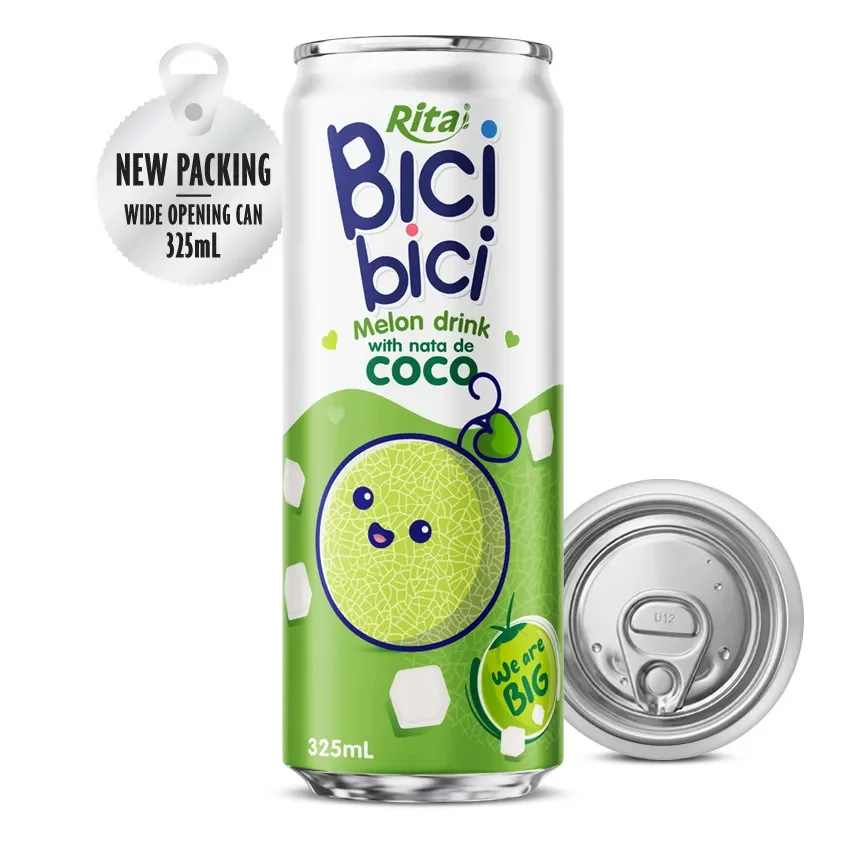 Bici Bici 325ml Melon Drink With Nata De Coco ( Wide Opening Can)