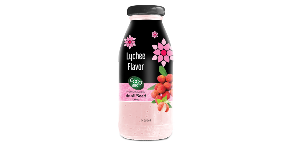 basil seed with lychee flavor 250ml glass bottle   from RITA INDIAN