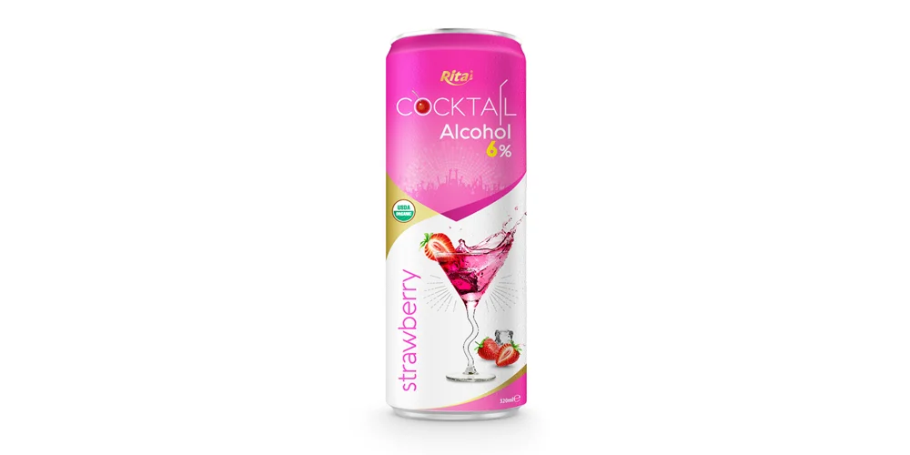 Cocktail 6% alcohol with strawberry flavour