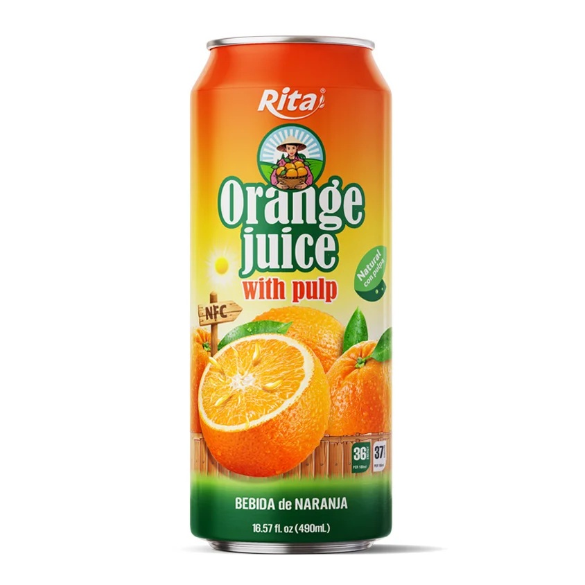 Beverage Distributors 16.57 Fl Oz Cans Orange Juice With Pulp Drink Natural