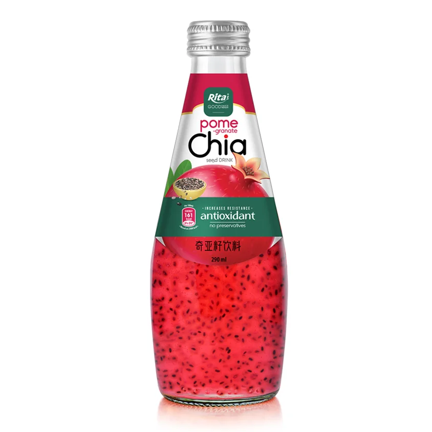 Chia Seed Drink With Pomegranate Flavor