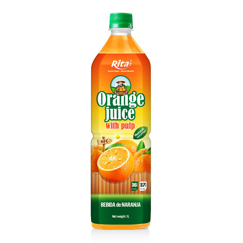 Wholesale Company 1L Pet Bottle Orange Juice With Pulp Drink Natural