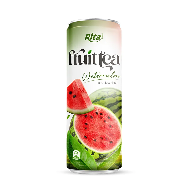 Wholesale OEM Watermelon Tea Drink 320ml Sleek Can