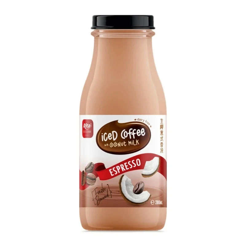 Iced Coffee With Coconut Milk Espresso 9.5 Fl Oz Glass Bottle