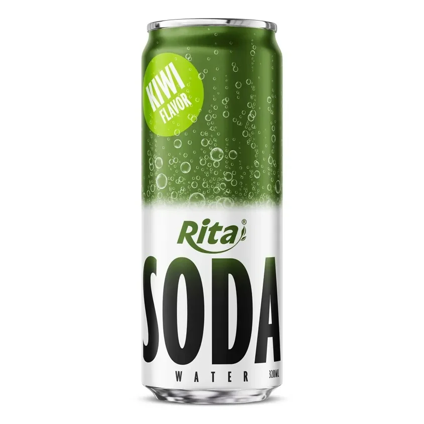 Premium Sparkling Kiwi Soda Water 320ml Can For Export
