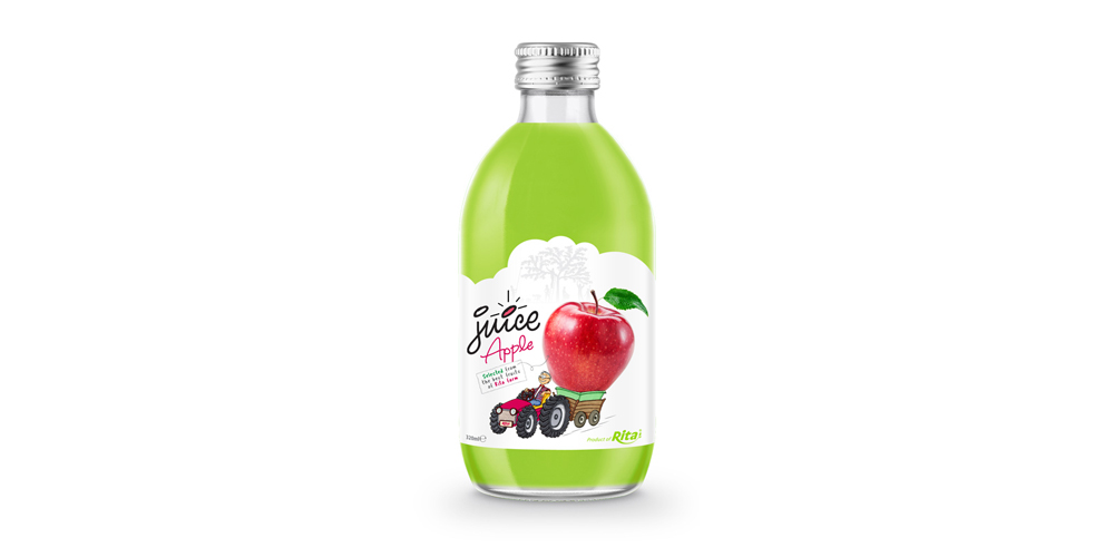 glass 320ml fruit apple juice private label brand from RITA India