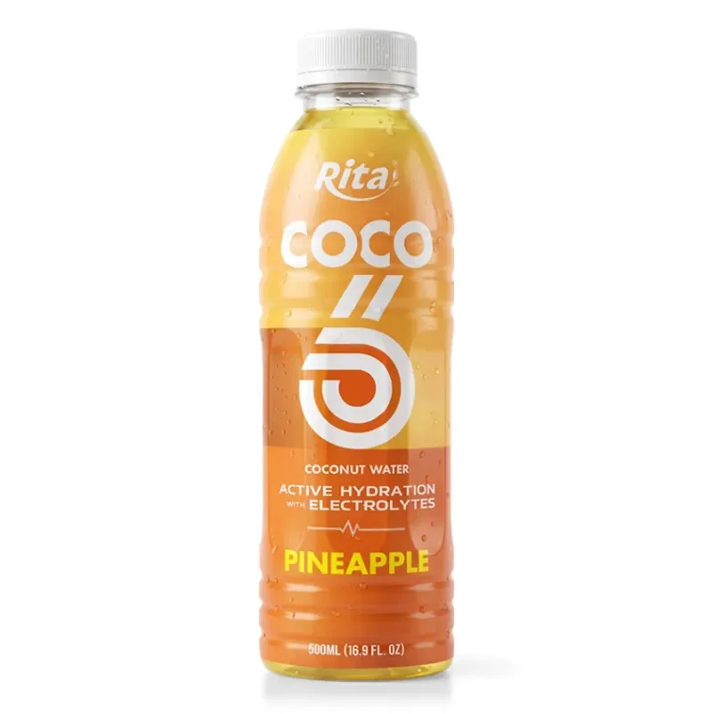 500ml Coconut Water With Electrolytes And Pineapple Flavor PET Bottle