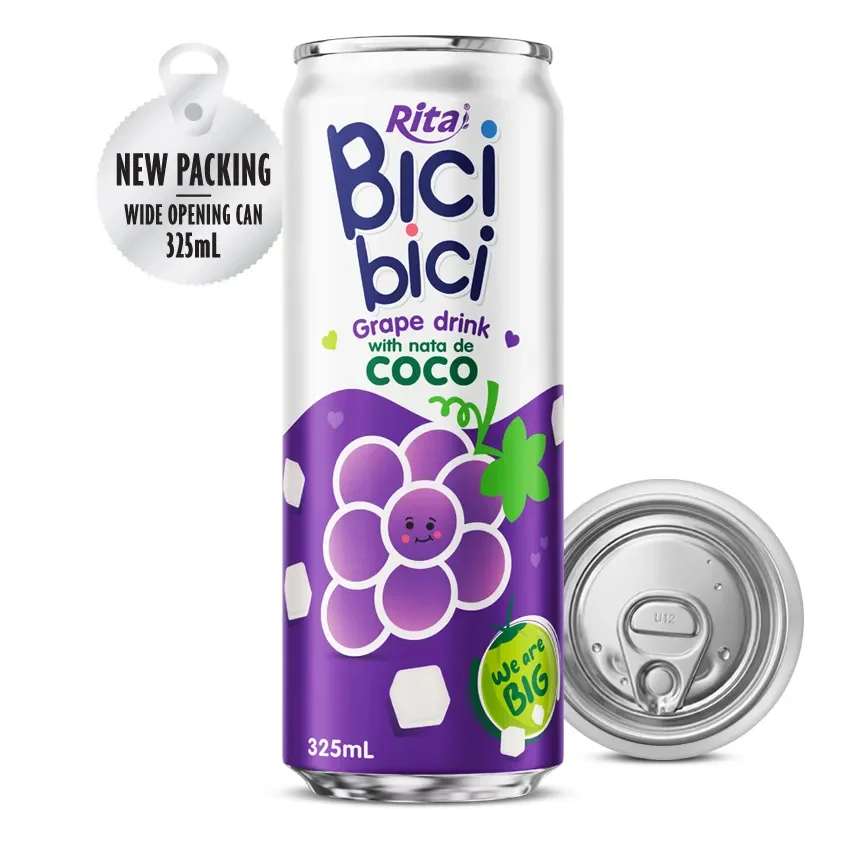 Bici Bici 325ml Grape Drink With Nata De Coco ( Wide Opening Can)