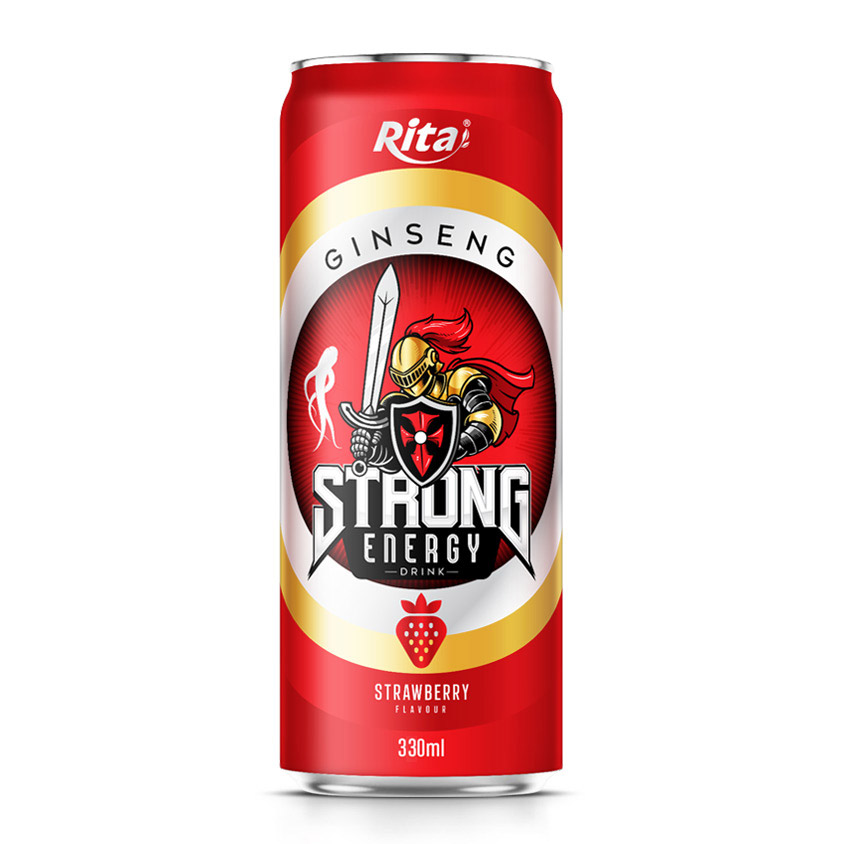 330ml canned Strong energy drink with strawberry flavor 