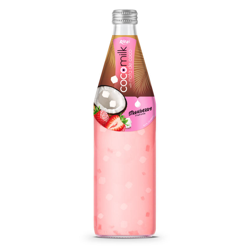 Cocomilk with nata de coco 485ml strawberry