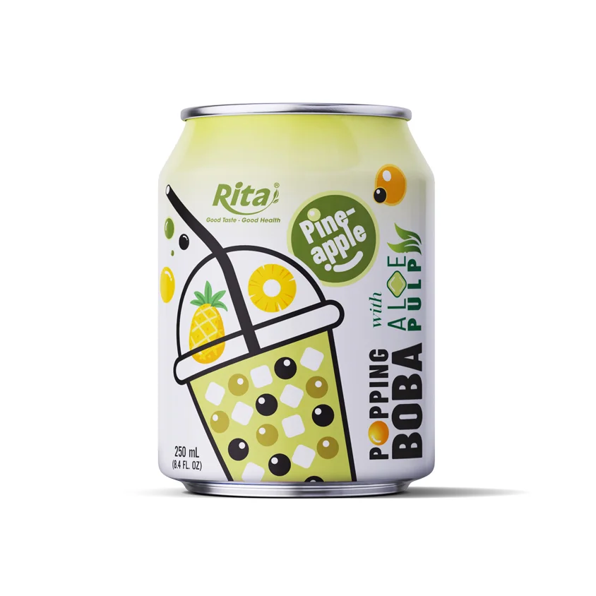 Wholesale Price 8.4 Fl Oz Cans Popping Boba Bubble Tea Mix Pineapple
