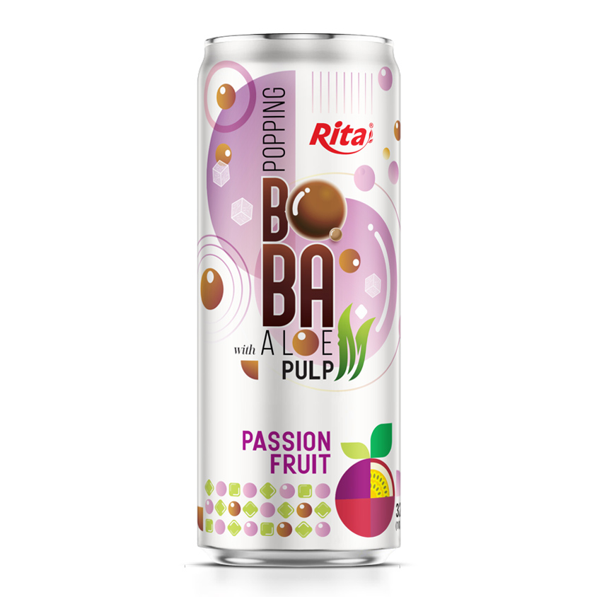 Supplier Company 320ml Sleek Can Bubble Tea Mix Passion Fruit