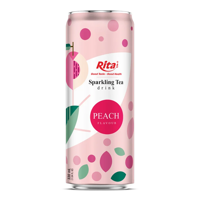 Sparkling Tea drink non alcoholic peach flavour