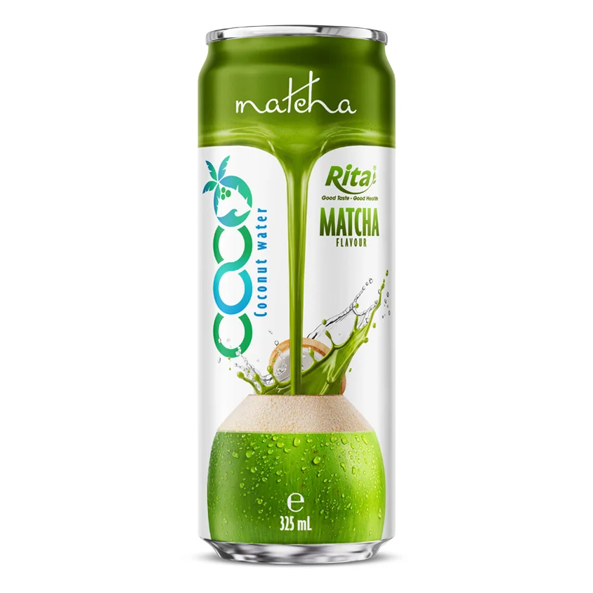 Coconut Water With Matcha Flavor 325ml Sleek Can