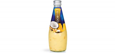 Coconut milk with vanilla flavor 290ml glass bottle  from RITA India