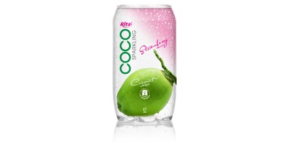 350ml  Pet bottle  Sparking coconut water  with strawberry juice from RITA India