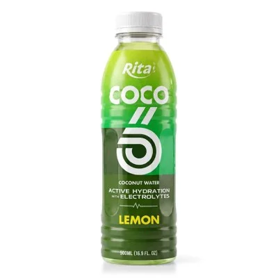 RITA-US-1038645494:0004_500ml-Lemon-Flavored-Coconut-Water-with-Electrolytes-PET-Bottle---RITA-Beverage