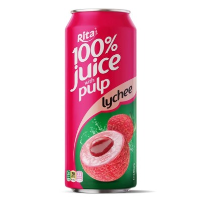 Supplier 100% Natural Lychee Juice With Pulp 500ml Cans