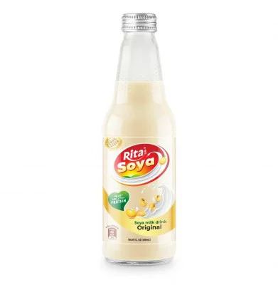 Wholesale Price Vegan Soya Milk Drink Original Flavor 10.05 Fl Oz Glass Bottle