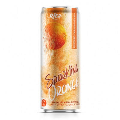 Supplier Company Sparkling Water Mix Orange Flavor 320ml Sleek Can