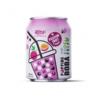 Beverage Distributors 8.4 Fl Oz Cans Popping Boba Bubble Tea Mix Passion Fruit