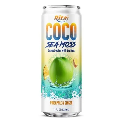 RITA-US-1585881365:0002_Coco-Sea-Moss-Coconut-water-with-sea-moss-Pineapple-and-Ginger-Flavor-325ml-sleek-can---RITA-Beverage