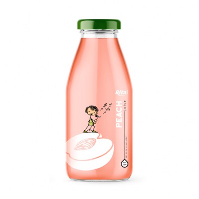Glass Bottle 250ml Fresh peach Fruit Juice