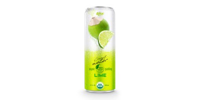 Coco Organic Sparkling with lime in 320ml can from RITA US