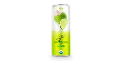 Coco Organic Sparkling with lime in 320ml can from RITA US