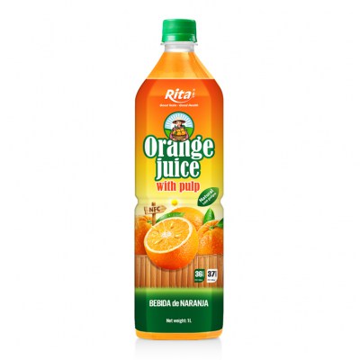 Wholesale Company 1L Pet Bottle Orange Juice With Pulp Drink Natural