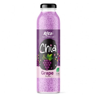 Manufacturers Chia Seeds Drink Grape Flavor 10.6 Fl Oz Glass Bottle