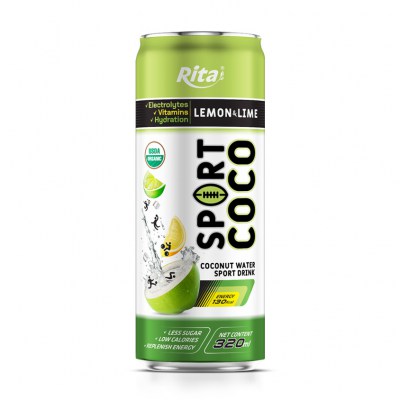 320ml coconut water sport drink lime and lemon