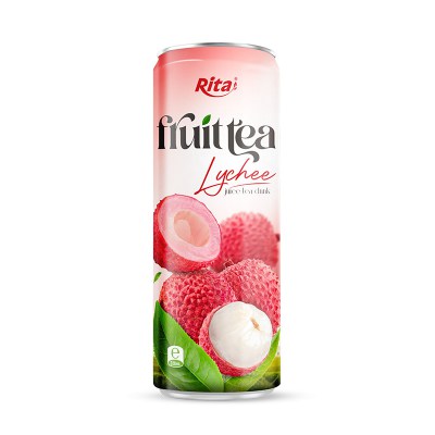 RITA-US-35047777:320ml_Sleek_alu_can_taste_Lychee_juice_tea_drink_healthy_with_green_tea