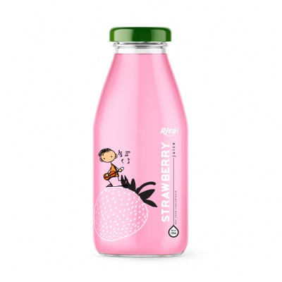 glass bottle 250ml fresh strawberry fruit juice