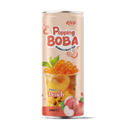 Manufacturers Beverage Peach Flavor Bubble Tea 250ml Can