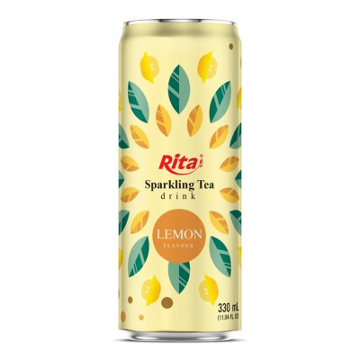 RITA-US-620863691:Sparkling-Tea-drink-lemon-flavor-non-alcoholic-330ml-sleek-can