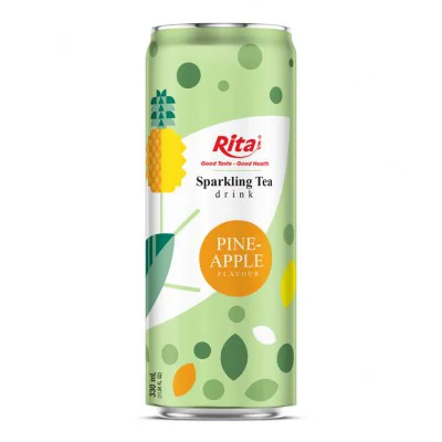 RITA-US-697039720:Tea-Sparkling-drink-non-alcoholic-pineapple-flavour-330ml-sleek-can